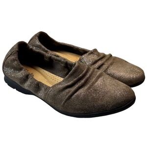Clarks‎ Collection Flats 8.5 Bronze Metallic Ultimate Comfort Casual Travel